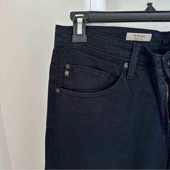 AG Adriano Goldschmied Men's The Graduate Straight Black Pants Size 34” - Picture 5 of 13